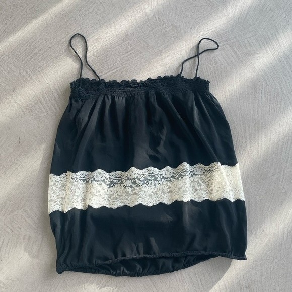 Dolce & Gabbana 00s Silk Lace Camisole strappy tube Chiffon Top whimsygoth S - Picture 8 of 15